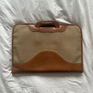Vintage Marley Hodgson Ghurka No 24 The Attache Tan Twill/Leather Bag